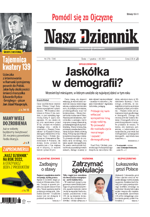 Nasz Dziennik z dnia 01.12.2021 wydanie PDF