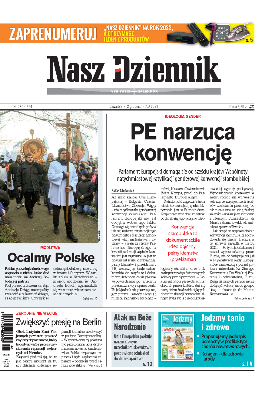 Nasz Dziennik z dnia 02.12.2021 wydanie PDF