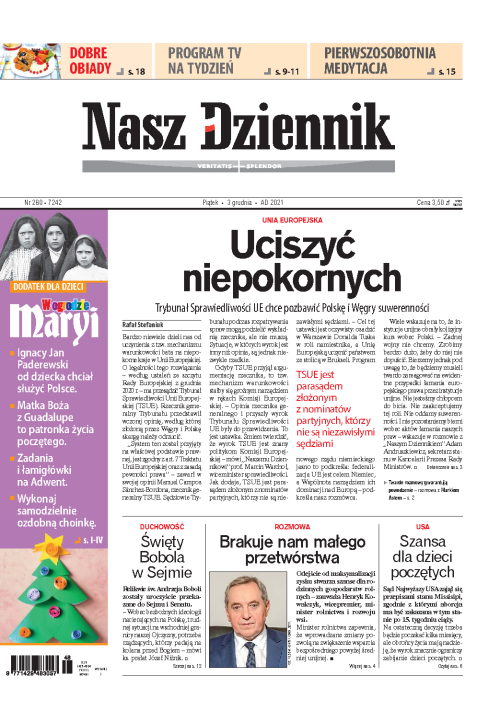 Nasz Dziennik z dnia 03.12.2021 wydanie PDF