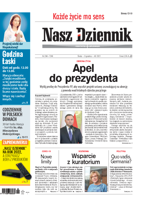 Nasz Dziennik z dnia 08.12.2021 wydanie PDF
