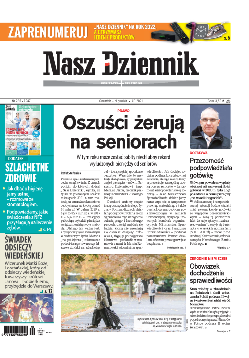 Nasz Dziennik z dnia 09.12.2021 wydanie PDF