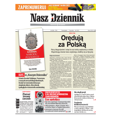 Nasz Dziennik z dnia 13.12.2021 wydanie PDF