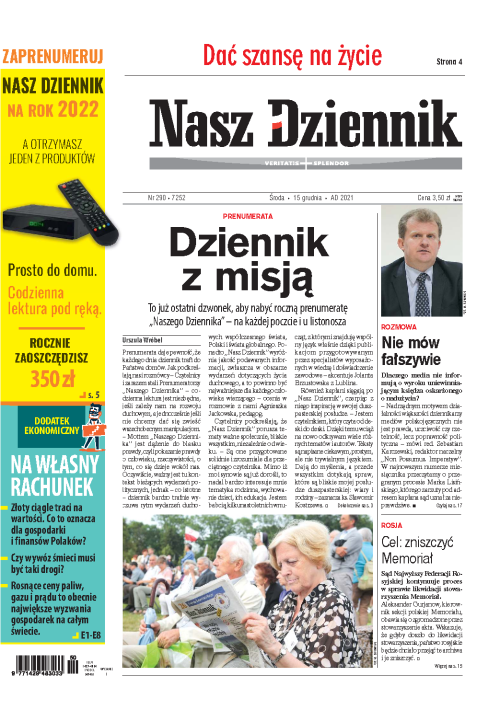 Nasz Dziennik z dnia 15.12.2021 wydanie PDF