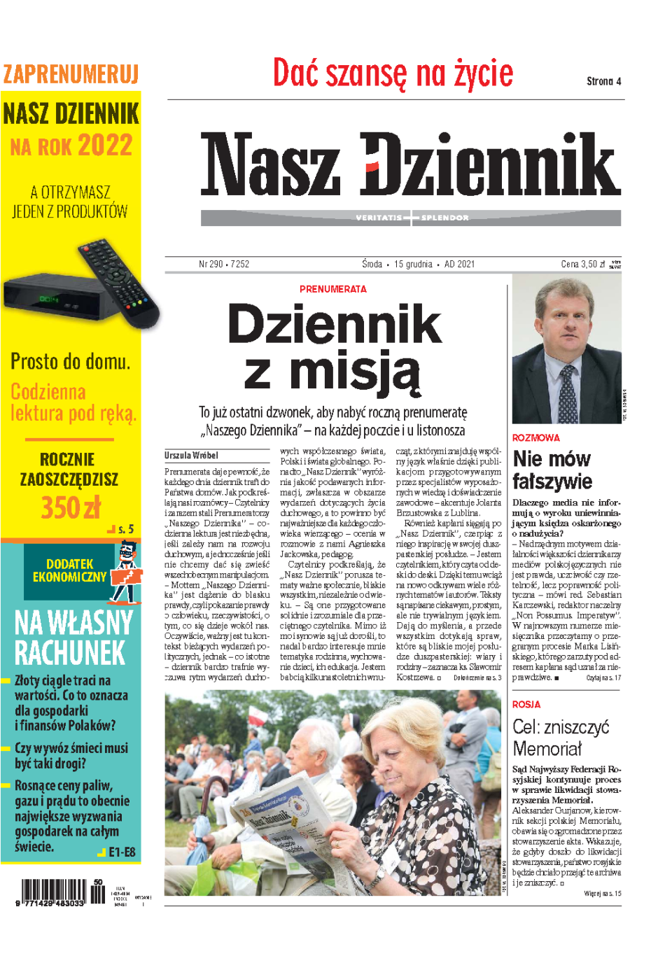 Nasz Dziennik z dnia 15.12.2021 wydanie PDF