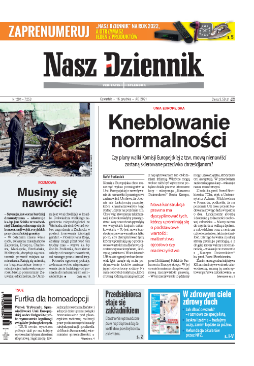 Nasz Dziennik z dnia 16.12.2021 wydanie PDF
