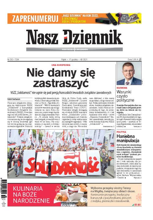 Nasz Dziennik z dnia 17.12.2021 wydanie PDF