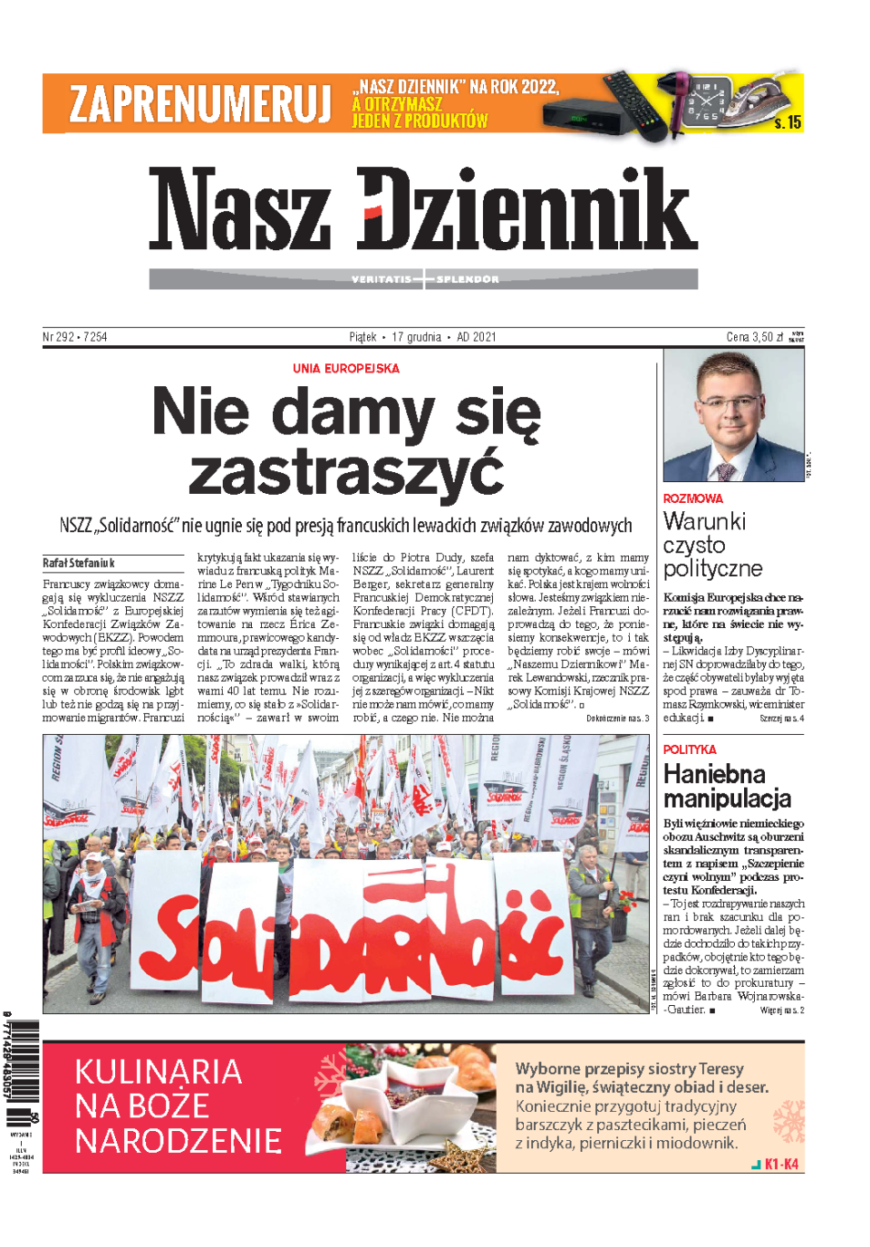 Nasz Dziennik z dnia 17.12.2021 wydanie PDF