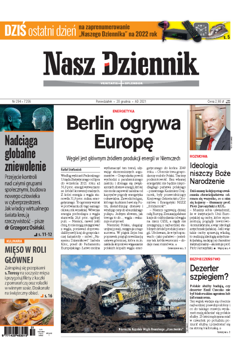 Nasz Dziennik z dnia 20.12.2021 wydanie PDF