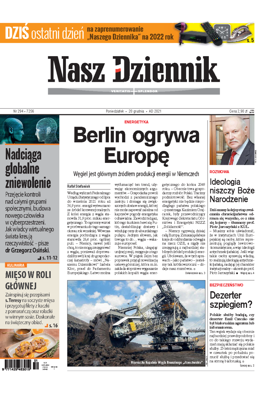 Nasz Dziennik z dnia 20.12.2021 wydanie PDF