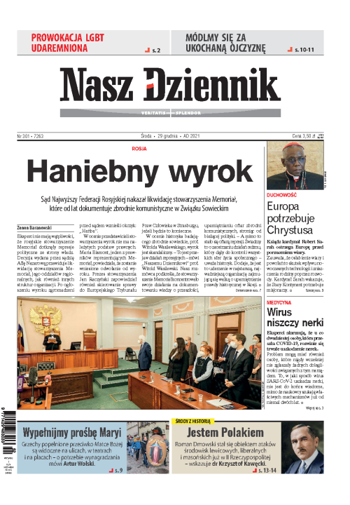 Nasz Dziennik z dnia 29.12.2021 wydanie PDF