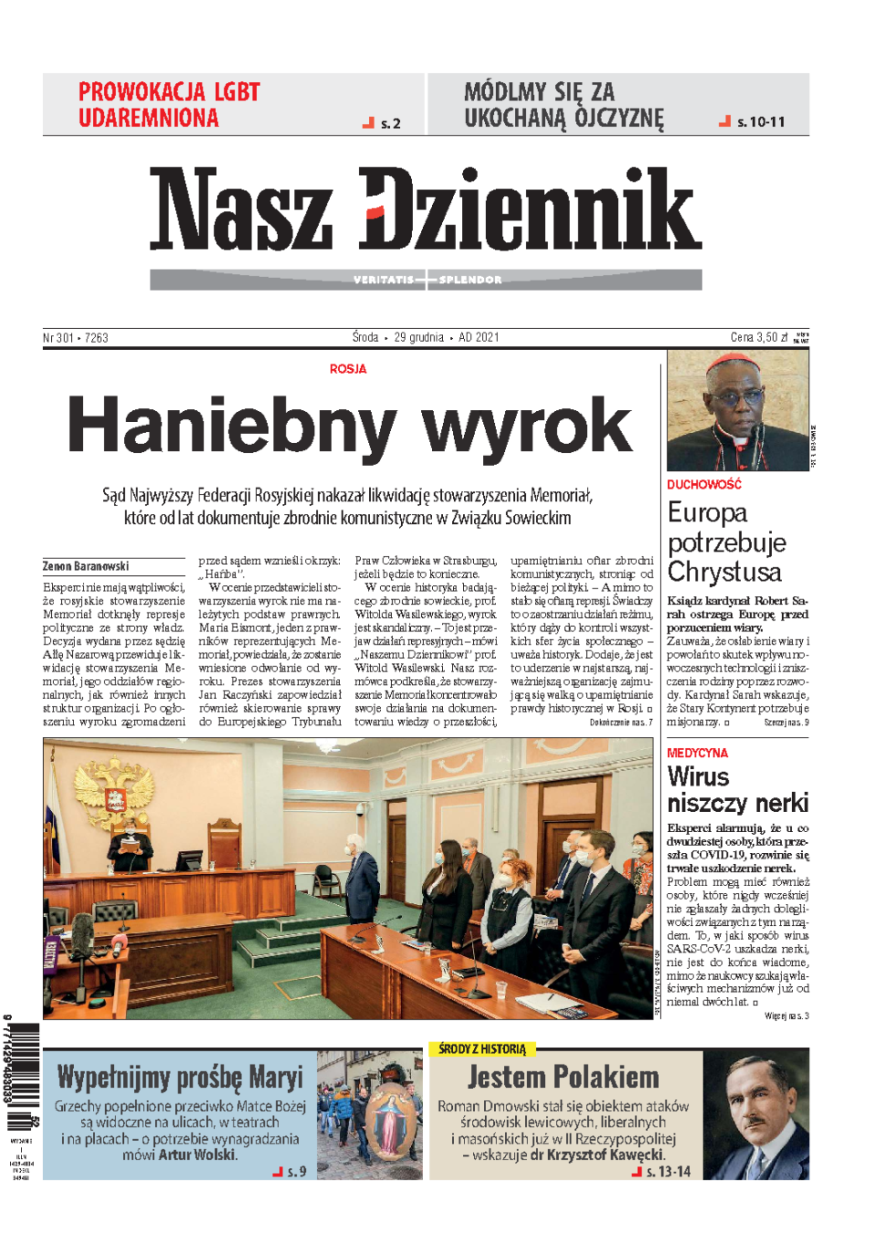 Nasz Dziennik z dnia 29.12.2021 wydanie PDF
