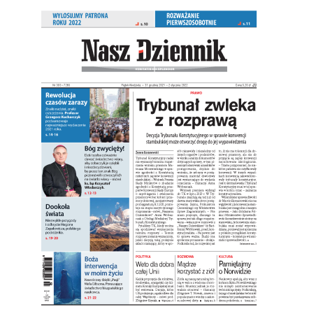 Nasz Dziennik z dnia 31.12.2021 wydanie PDF