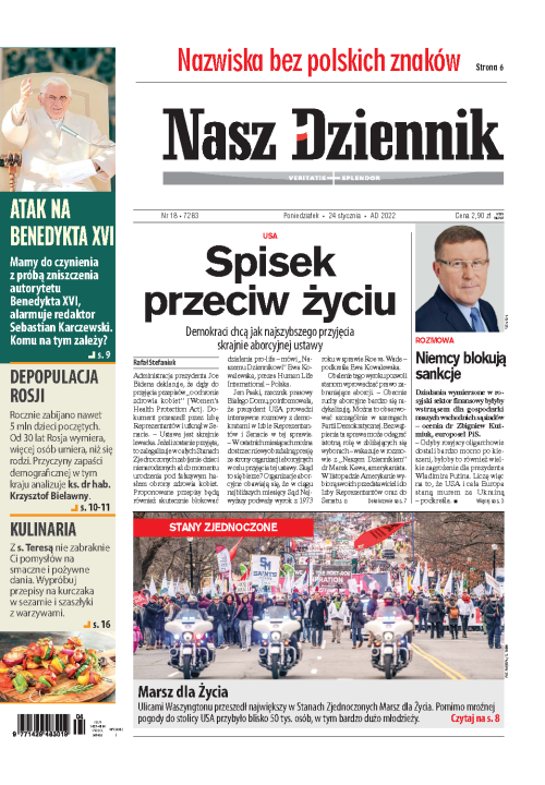 Nasz Dziennik z dnia 24.01.2022 wydanie PDF
