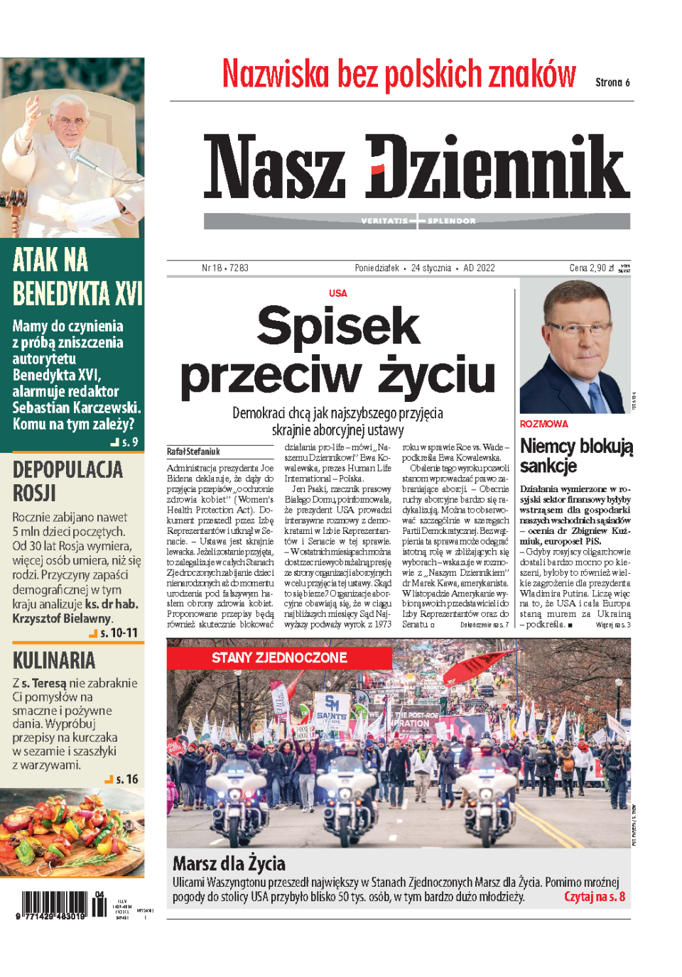 Nasz Dziennik z dnia 24.01.2022 wydanie PDF