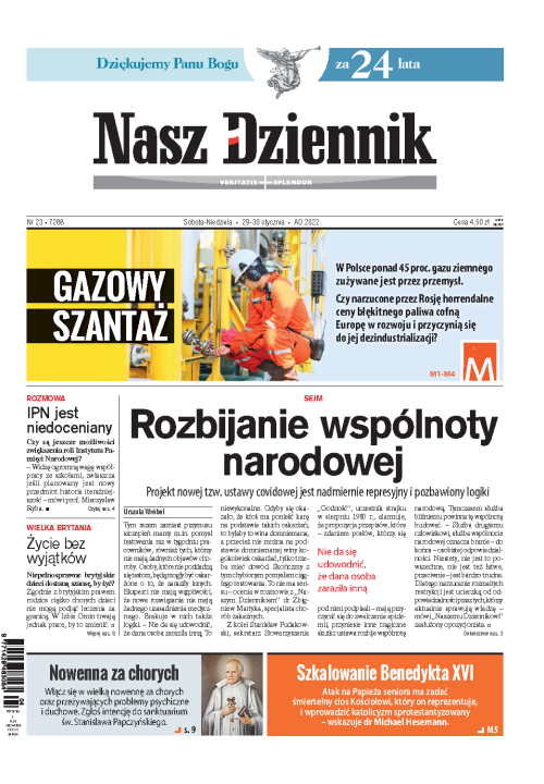 Nasz Dziennik z dnia 29.01.2022 wydanie PDF