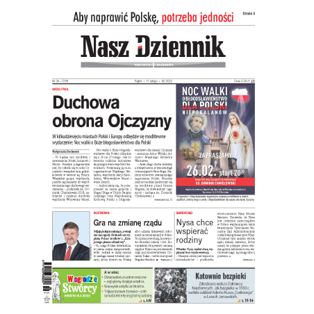 Nasz Dziennik z dnia 11.02.2022 wydanie PDF