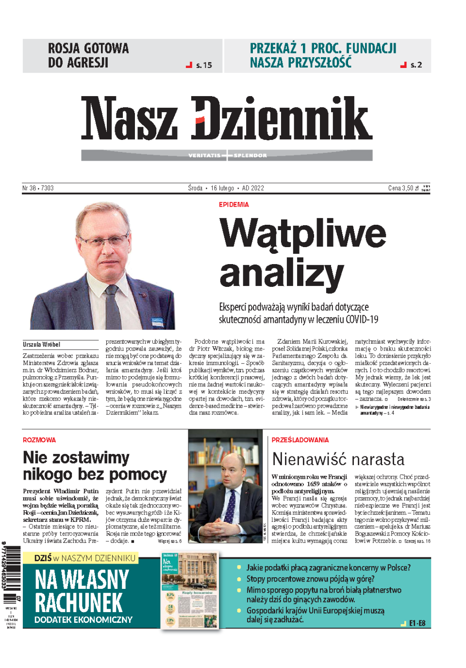 Nasz Dziennik z dnia 16.02.2022 wydanie PDF