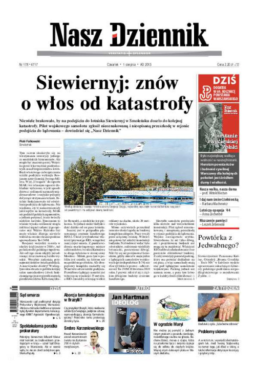 Nasz Dziennik z dnia 01.08.2013 wydanie PDF