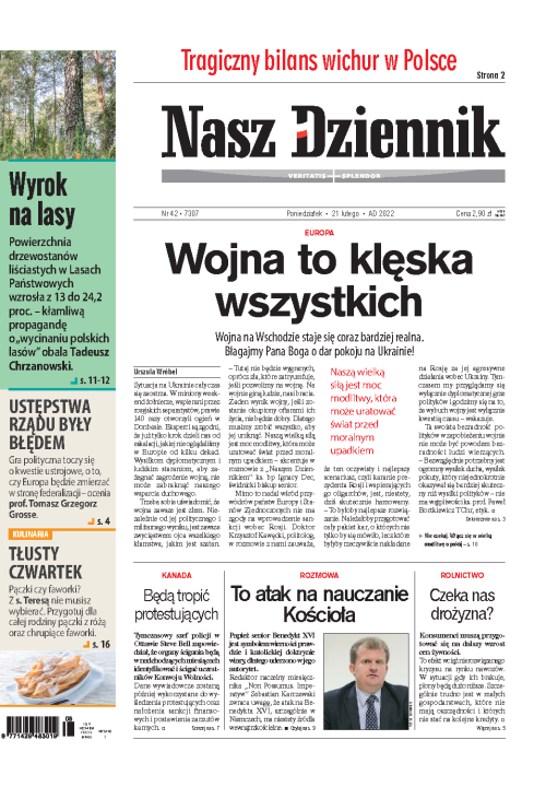 Nasz Dziennik z dnia 21.02.2022 wydanie PDF