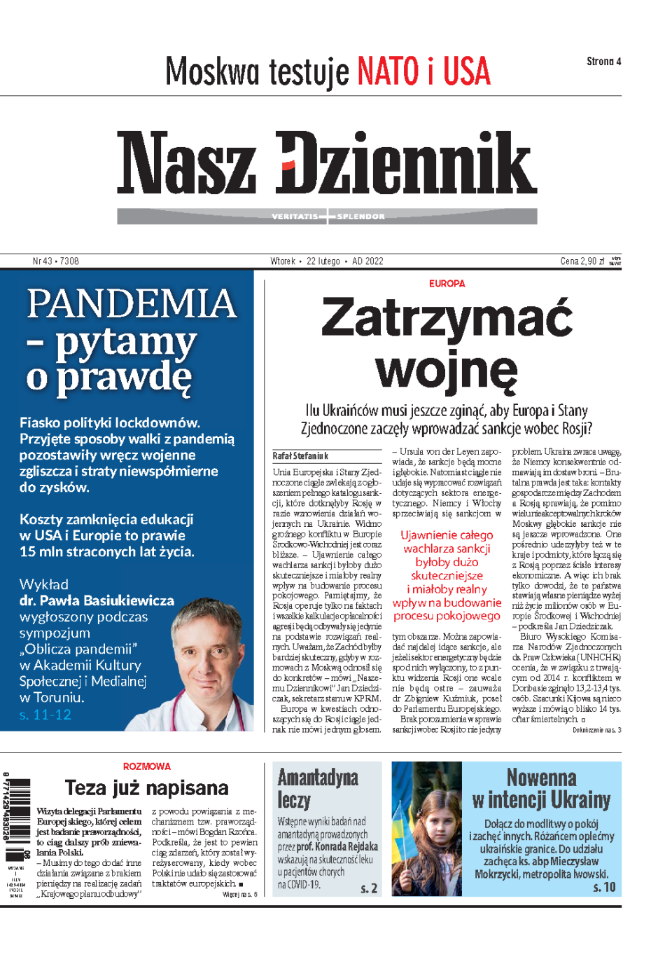 Nasz Dziennik z dnia 22.02.2022 wydanie PDF