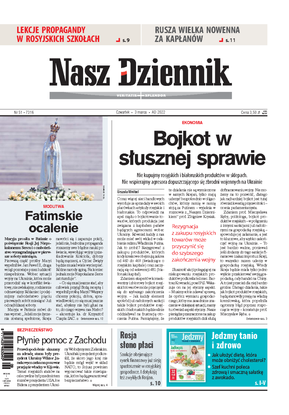 Nasz Dziennik z dnia 03.03.2022 wydanie PDF