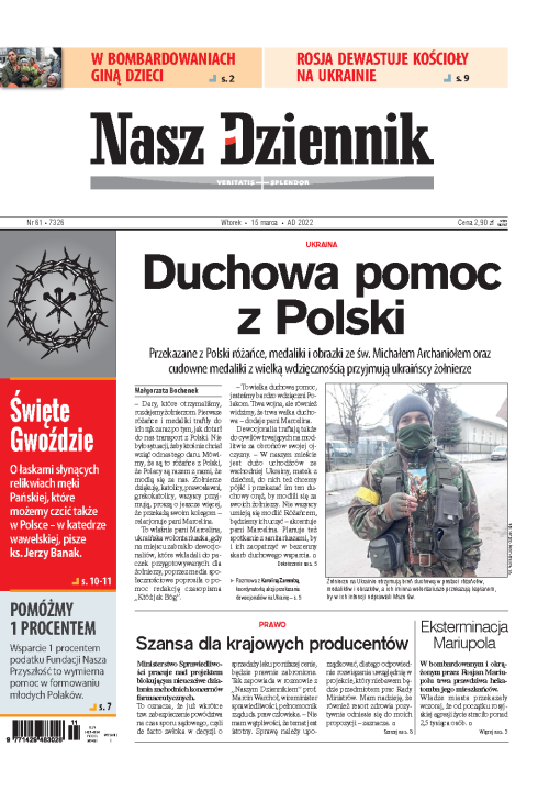 Nasz Dziennik z dnia 15.03.2022 wydanie PDF