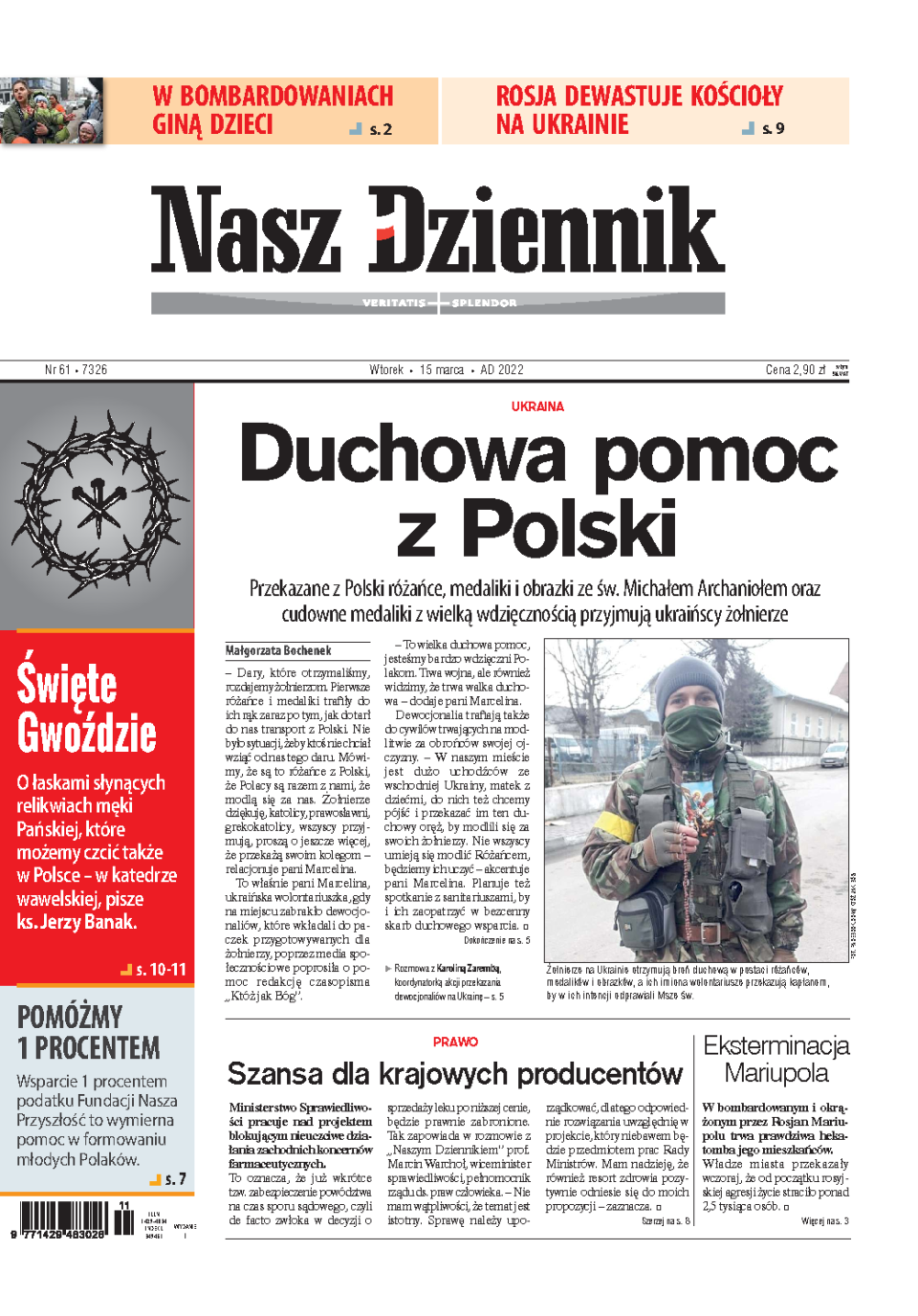 Nasz Dziennik z dnia 15.03.2022 wydanie PDF