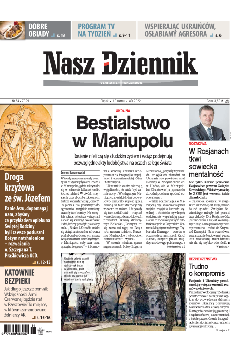 Nasz Dziennik z dnia 18.03.2022 wydanie PDF