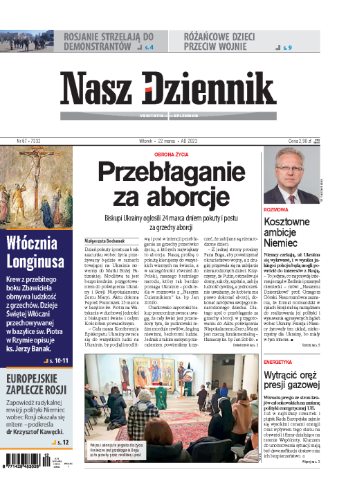 Nasz Dziennik z dnia 22.03.2022 wydanie PDF
