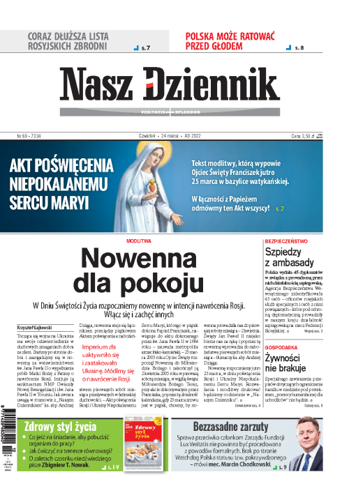 Nasz Dziennik z dnia 24.03.2022 wydanie PDF