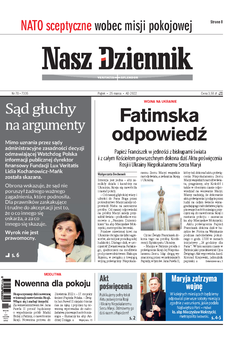 Nasz Dziennik z dnia 25.03.2022 wydanie PDF