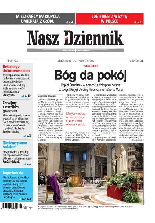 Nasz Dziennik z dnia 26.03.2022 wydanie PDF