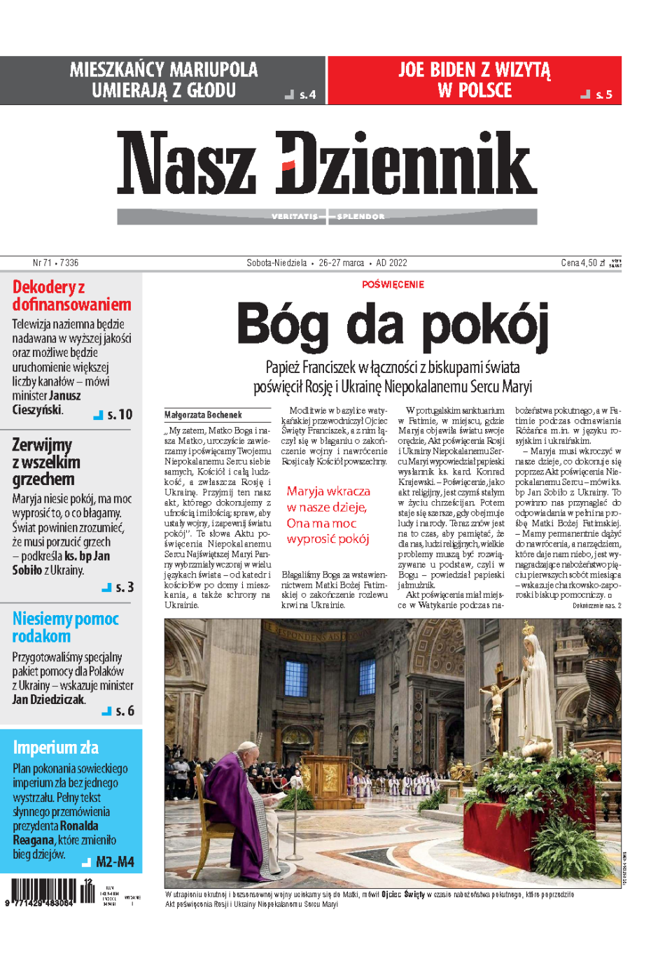 Nasz Dziennik z dnia 26.03.2022 wydanie PDF