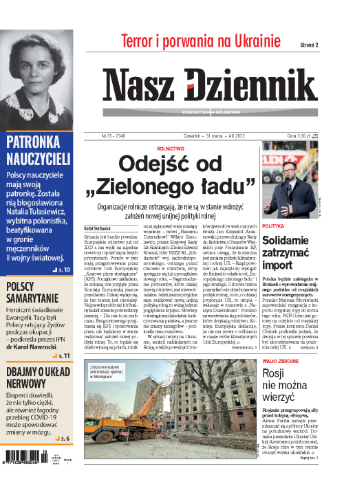 Nasz Dziennik z dnia 31.03.2022 wydanie PDF