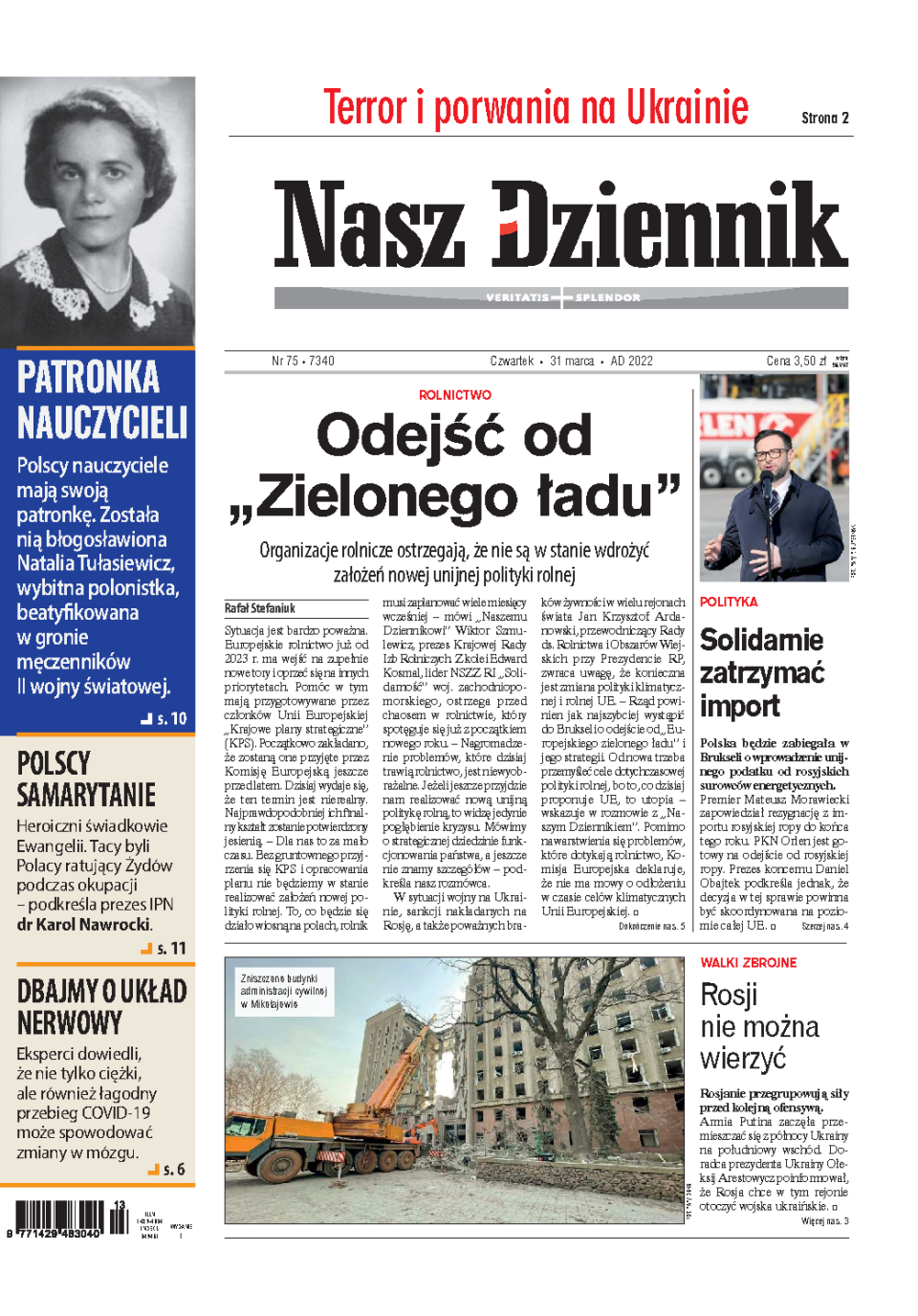 Nasz Dziennik z dnia 31.03.2022 wydanie PDF
