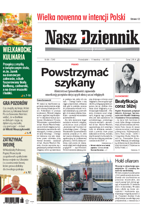Nasz Dziennik z dnia 11.04.2022 wydanie PDF
