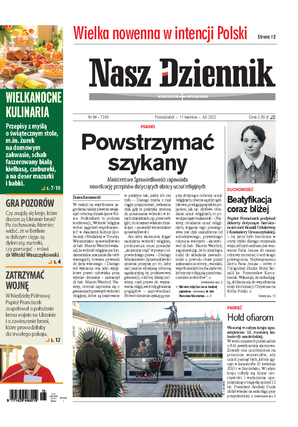 Nasz Dziennik z dnia 11.04.2022 wydanie PDF