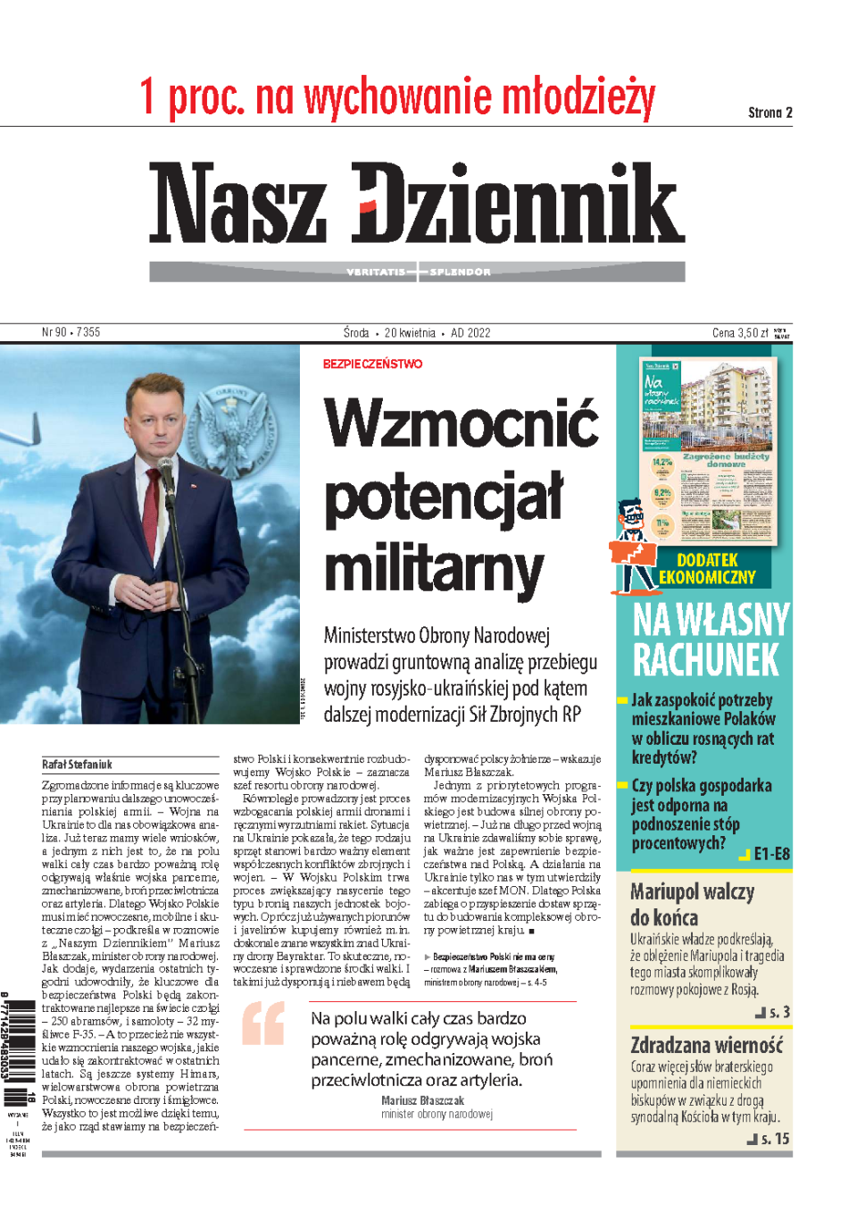 Nasz Dziennik z dnia 20.04.2022 wydanie PDF