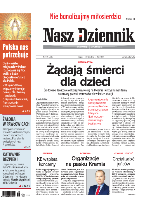 Nasz Dziennik z dnia 22.04.2022 wydanie PDF
