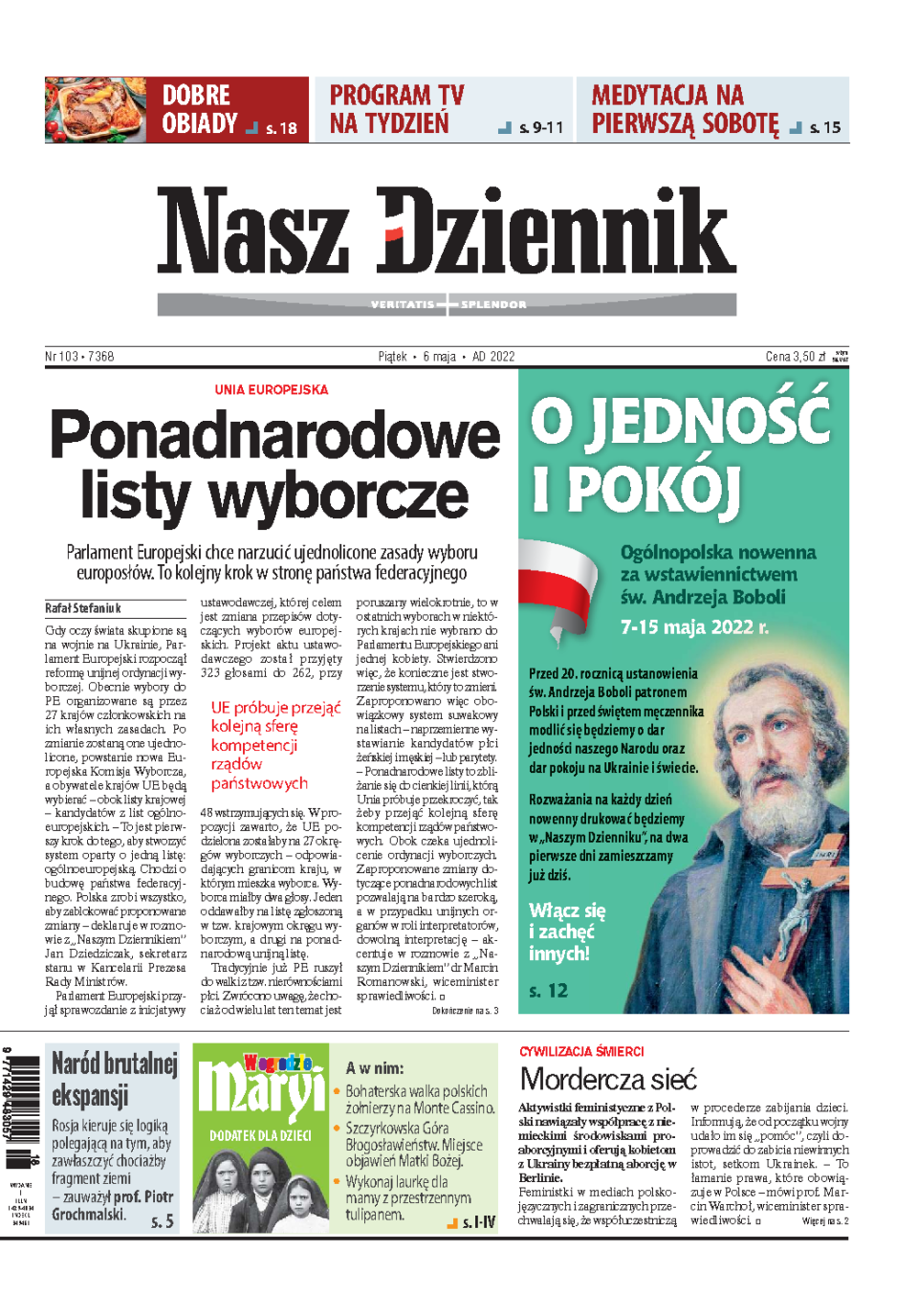 Nasz Dziennik z dnia 06.05.2022 wydanie PDF