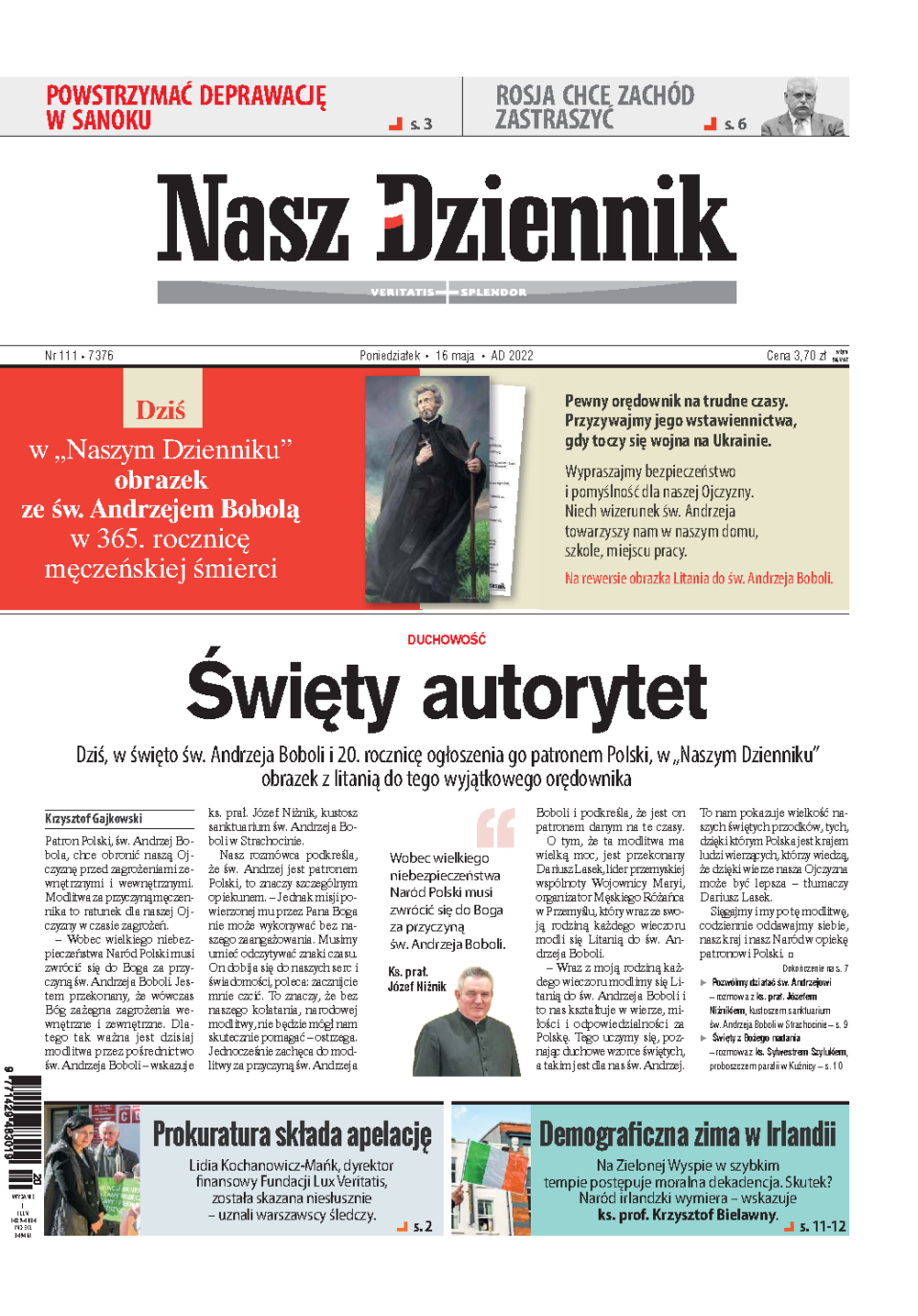 Nasz Dziennik z dnia 16.05.2022 wydanie PDF
