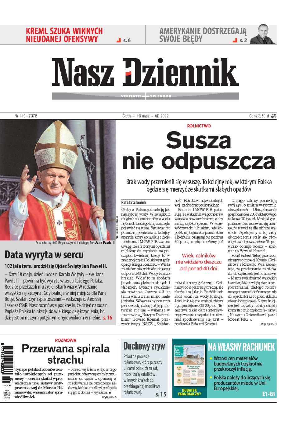 Nasz Dziennik z dnia 18.05.2022 wydanie PDF