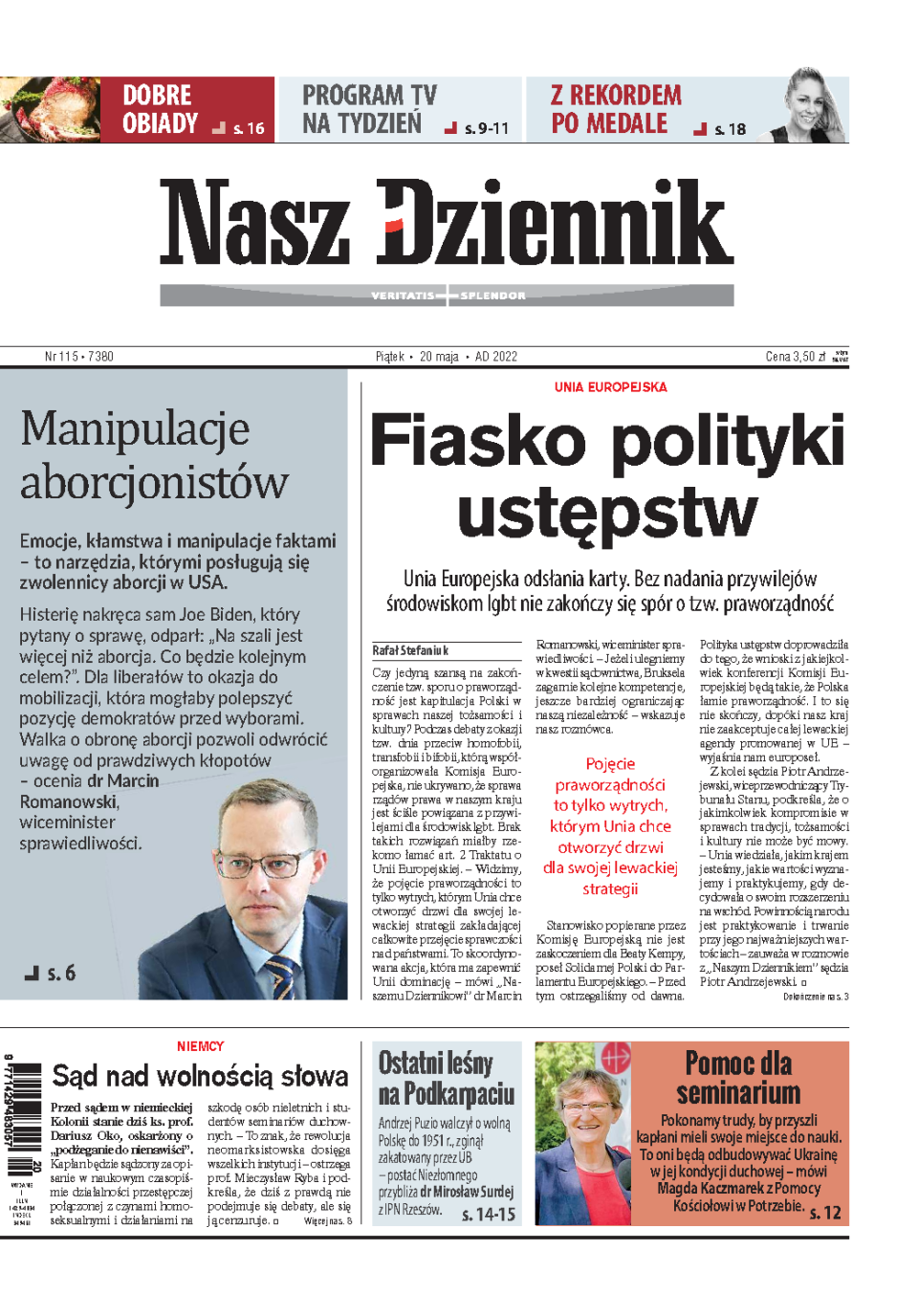 Nasz Dziennik z dnia 20.05.2022 wydanie PDF