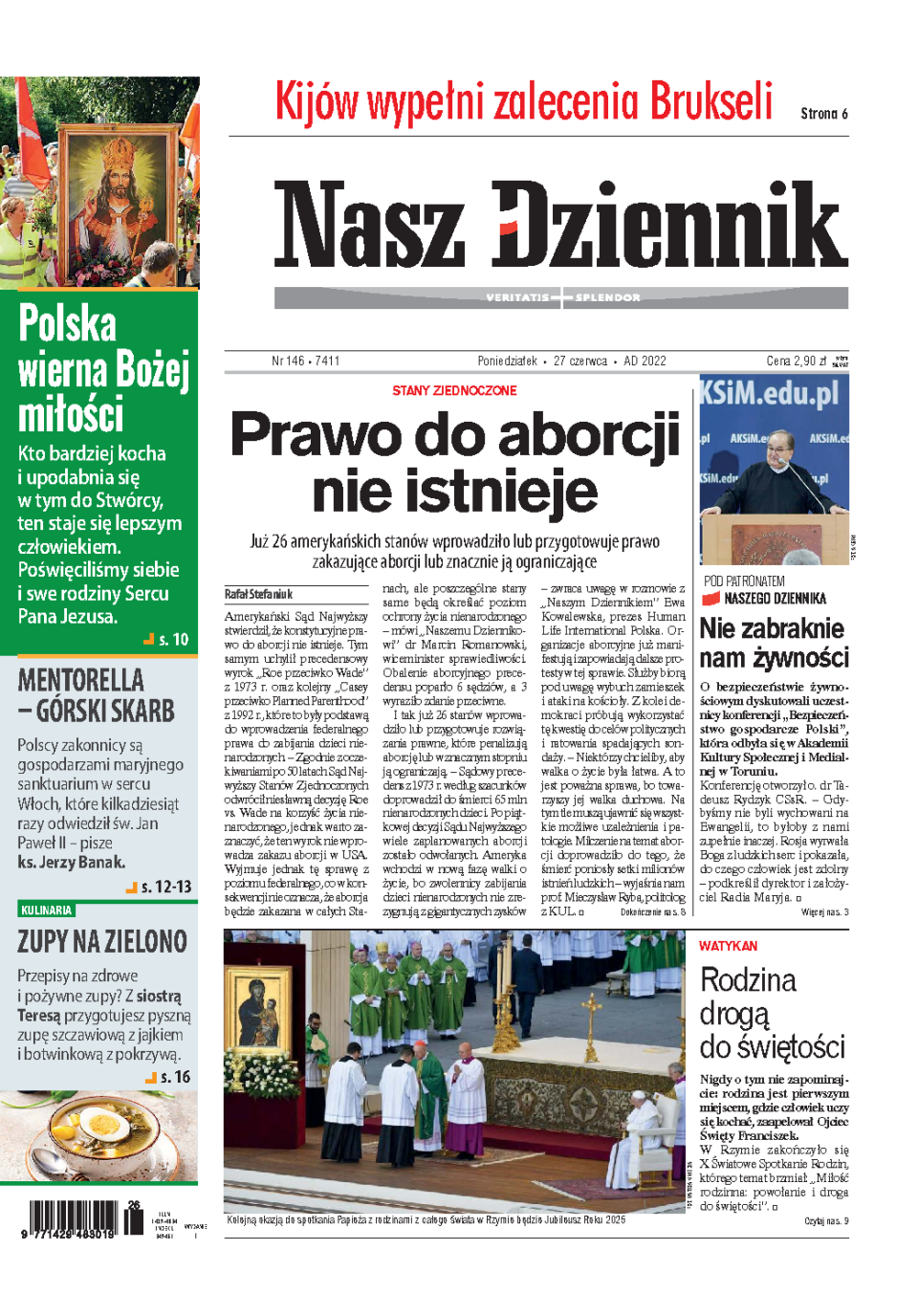 Nasz Dziennik z dnia 27.06.2022 wydanie PDF