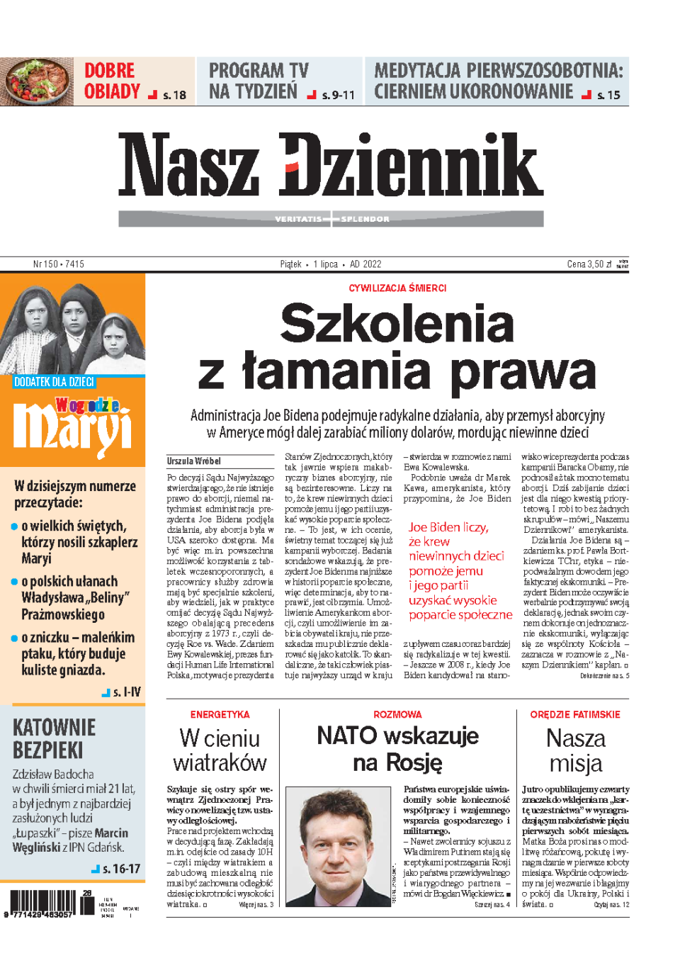 Nasz Dziennik z dnia 01.07.2022 wydanie PDF