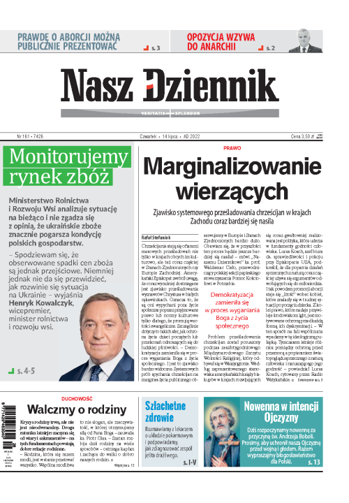 Nasz Dziennik z dnia 14.07.2022 wydanie PDF