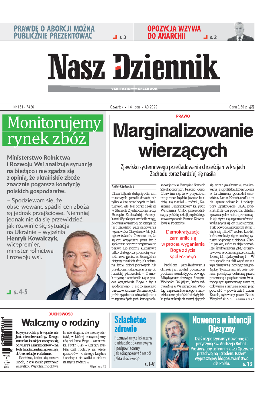 Nasz Dziennik z dnia 14.07.2022 wydanie PDF