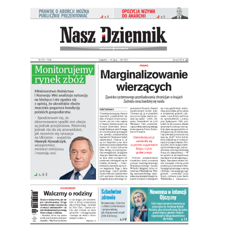 Nasz Dziennik z dnia 14.07.2022 wydanie PDF