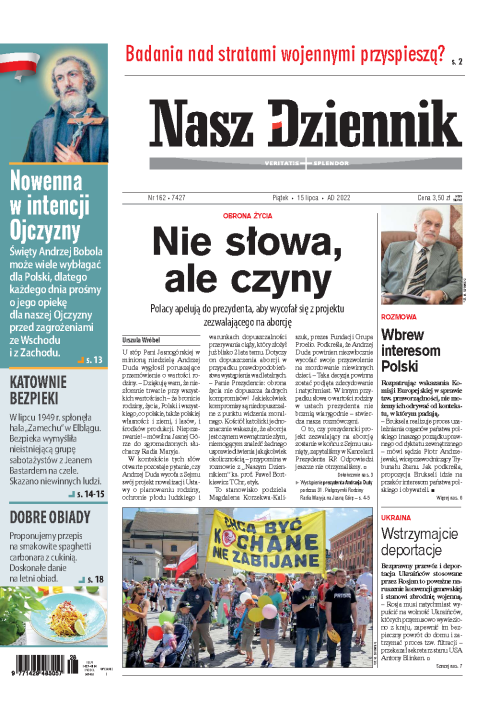 Nasz Dziennik z dnia 15.07.2022 wydanie PDF