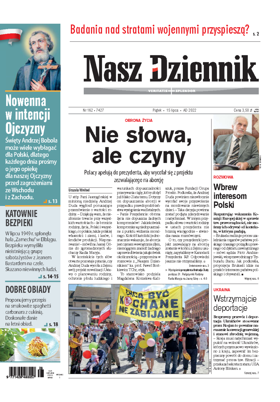 Nasz Dziennik z dnia 15.07.2022 wydanie PDF
